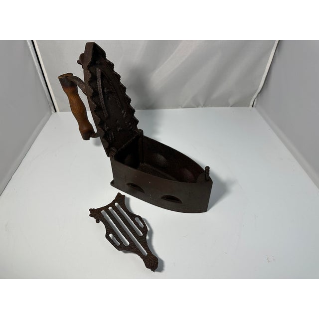 Early 20th Century Antique Cast Iron Charcoal Iron: Grotesque Devil Head, 19th Century For Sale - Image 5 of 10