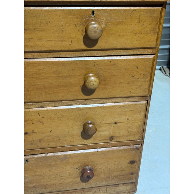 Brown Antique Pine Two Over Three Drawers - Chest of Drawers From England For Sale - Image 8 of 18