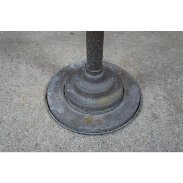 Metal Industrial Telescoping Adjustable Iron & Brass Pedestal Stand Candle Holder 63" For Sale - Image 7 of 9