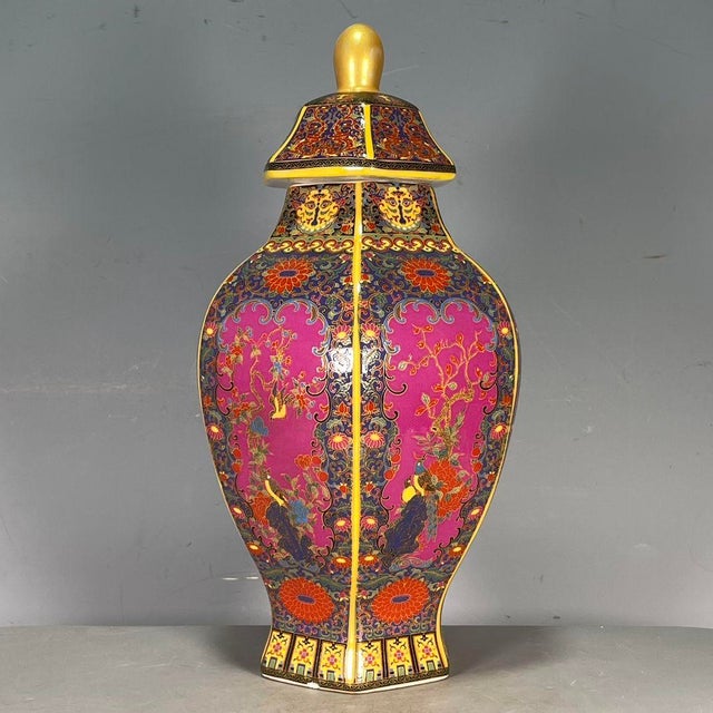 Pink Chinese Pink Ground Painted Enamel Porcelain Vase With Bird & Floral Motif For Sale - Image 8 of 8