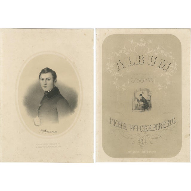 Pehr Wickenberg, Swedish Romantic Painter Portrait, 1850, Lithograph For Sale - Image 10 of 10