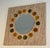 Small Square Mirror Made of Round Raffia-colored Ceramic Elements. For Sale - Image 4 of 12