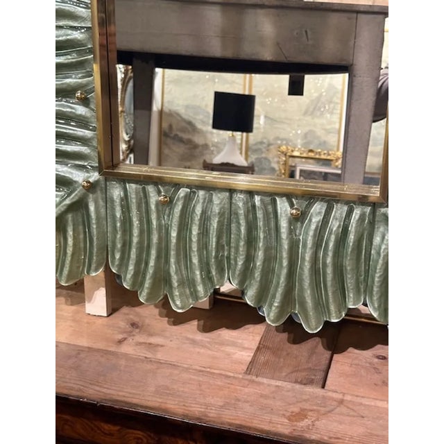 Murano Glass Palm Leaf Mirror For Sale In Dallas - Image 6 of 7