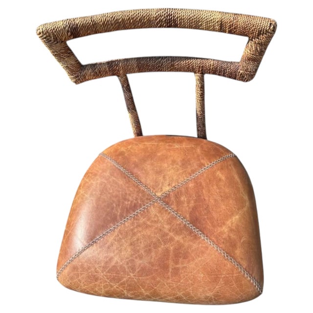 Shabby Chic Elevate Your Home Bar or Kitchen Island With This Stunning Pair of Maitland-Smith Campaign-Style Bar Stools. For Sale - Image 3 of 11