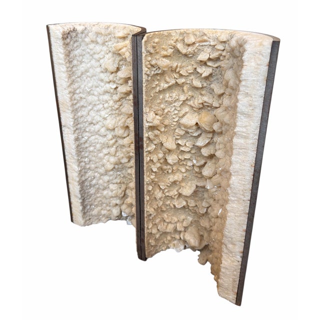 1990s Galvanized Pipe Mineral Geode Industrial Chic Table Art For Sale - Image 5 of 8