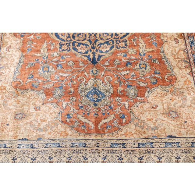 Textile Antique Fine and Rare Persian Heriz Rug 4'7" X 6’6" For Sale - Image 7 of 9
