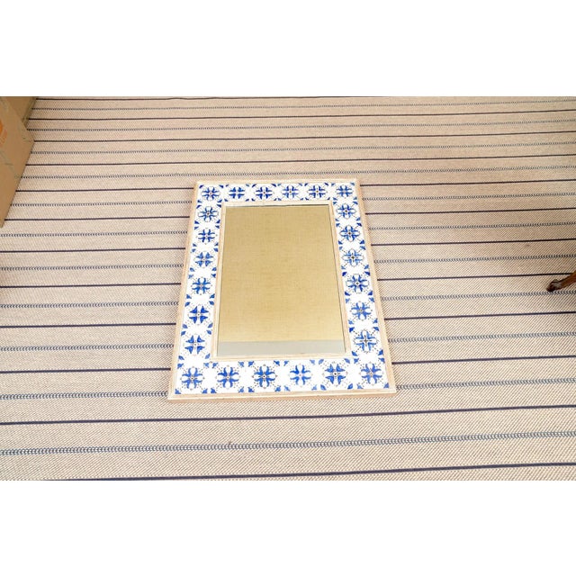 1960s Vintage French Mirror With Antique Tiles Surround For Sale - Image 4 of 6