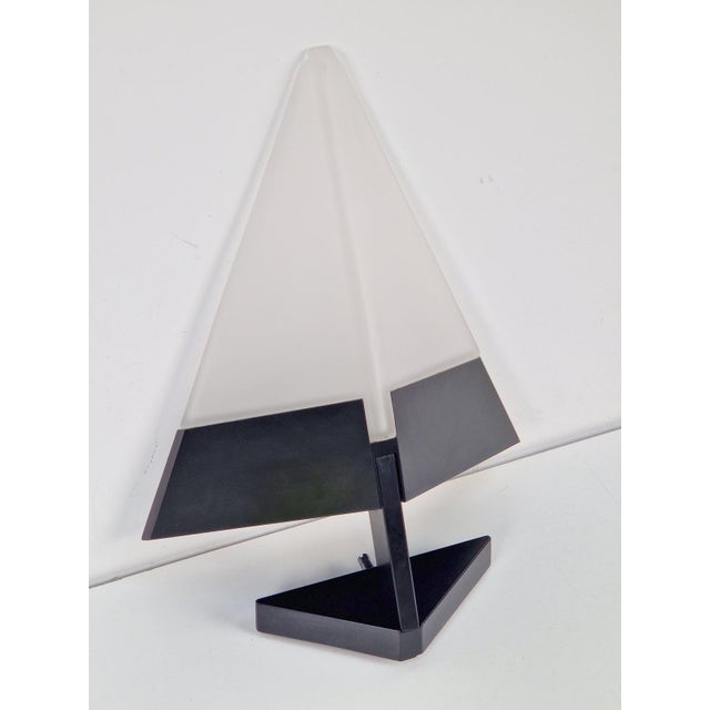 Black Postmodern Metal & Glass Wall Lamp, Italy, 1980s For Sale - Image 8 of 11