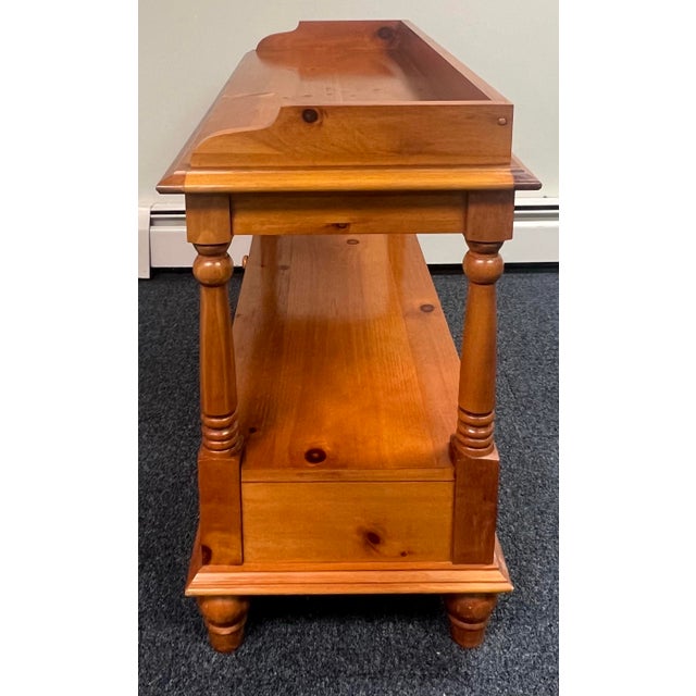 Wood Broyhill Cottage Pine Console / Sofa Table For Sale - Image 7 of 10