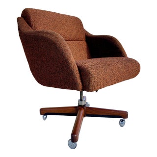 Danish Modern Walnut Base Executive Chair Manner of Arthur Umanoff For Sale