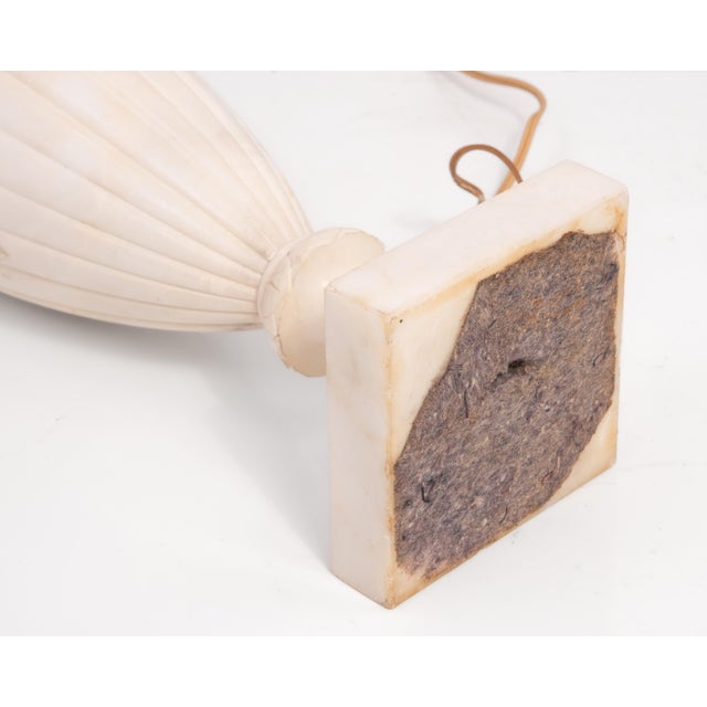 Alabaster Urn Shaped Table Lamp Hand Carved Neoclassical Italy For Sale - Image 11 of 11