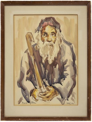 David Gilboa, Old Rabbi Holding a Cane