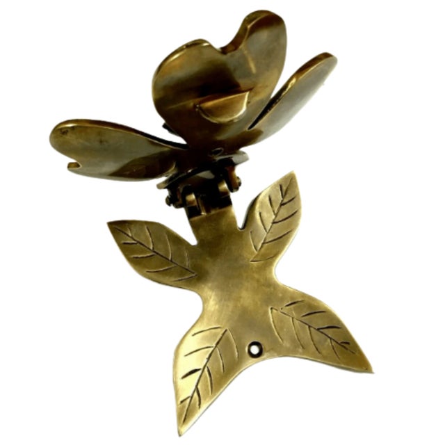 Contemporary Brass Flower Door Knocker Chairish