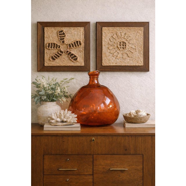 Pair of Vintage Textural Wall Panels – Organic Modern Framed Relief Art, Coastal Neutral Decor (16”) For Sale In Los Angeles - Image 6 of 8