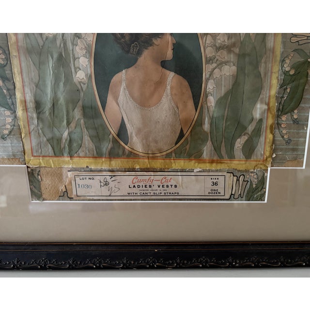 Antique Cumfy-Cut Ladies’ Underwear Advertising Box, Framed For Sale - Image 9 of 10