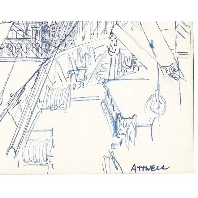 Drawing by English artist Ivy Attwell (1895-1985). Attwell traveled extensively all over the world and recorded her...