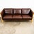 High quality brown leather Danish modern 3 seater sofa / couch . This piece was imported directly from Denmark in our...