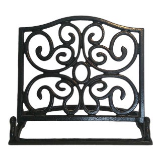Black Iron Scroll Cookbook Bible and Book Holder/Easel For Sale