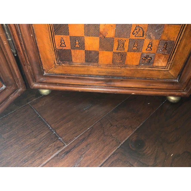 1980s Dark Wood Chessboard 3 Panel Room Divider For Sale - Image 4 of 12