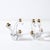 Transparent Pair of Mid-Century Amorphic Crystal & Brass 4 Arm Candelabras Signed Schneider For Sale - Image 8 of 15