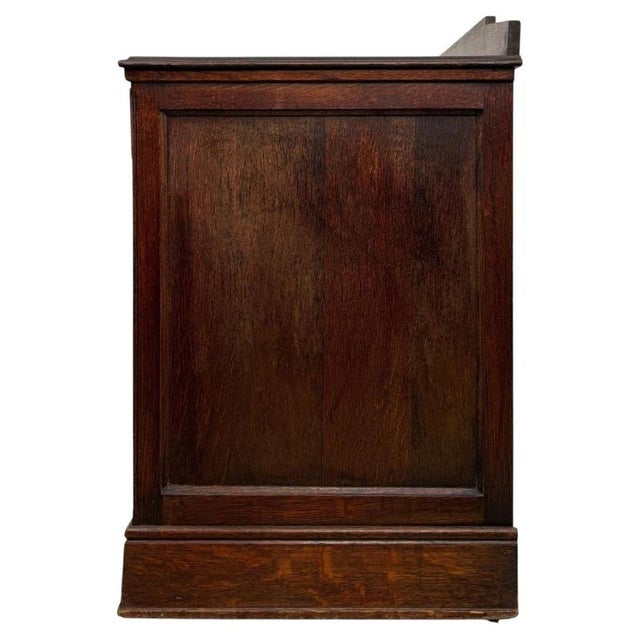 Antique Early 20th Century English Edwardian Carved Oak Desk For Sale - Image 10 of 13