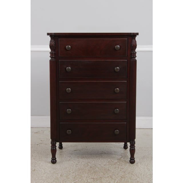 Age: C.1930s Details: Mahogany Dovetailed Drawer Construction Fine Carved Details High Quality Construction Quarter Column...