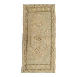 Turkish Mini Rug Oriental Hand Knotted Vintage Rug 1'9" x 3'7" #21076 For Sale