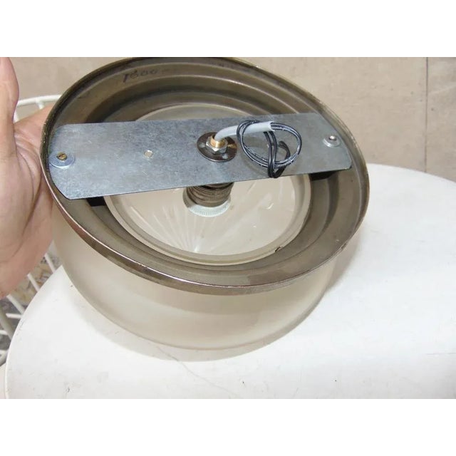 Art Deco Brass Nickel-Plated Ceiling Lamp, 1920s For Sale - Image 3 of 5