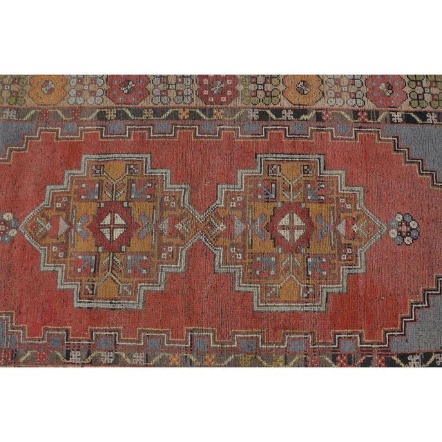 Burnt Orange 1950s Small Neutral Anatolian Rug, Organic Modern Home Decor For Sale - Image 8 of 10
