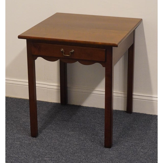 American Madison Square Adams County Collection Solid Pennsylvania Cherry Early American Traditional 23" Accent End Table For Sale - Image 3 of 11