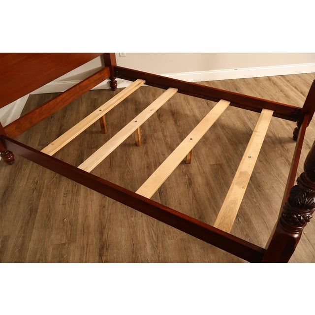 Carved Mahogany Four-Poster Queen Bed Frame For Sale - Image 13 of 18