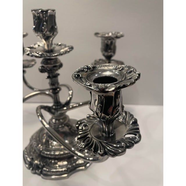 1940s Reed and Barton Silverplate Candelabra For Sale - Image 5 of 8