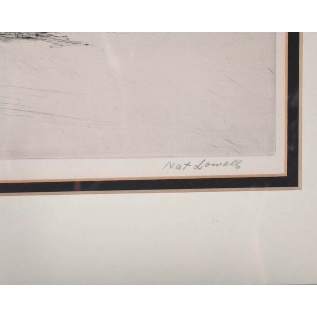 American Early 20th Century Nat Lowell Signed Horse Racing Etching For Sale - Image 3 of 3