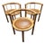 Crump & Kwash Montgomery Dining Chairs Set of 3 Oak Leather Brass For Sale