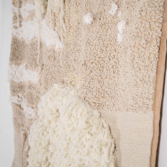 Beige Large Textile Tapestry in Wool For Sale - Image 8 of 12