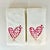 American 1990s Vintage Boho Chic Valentine Heart Tip Towels - a Pair. For Sale - Image 3 of 6