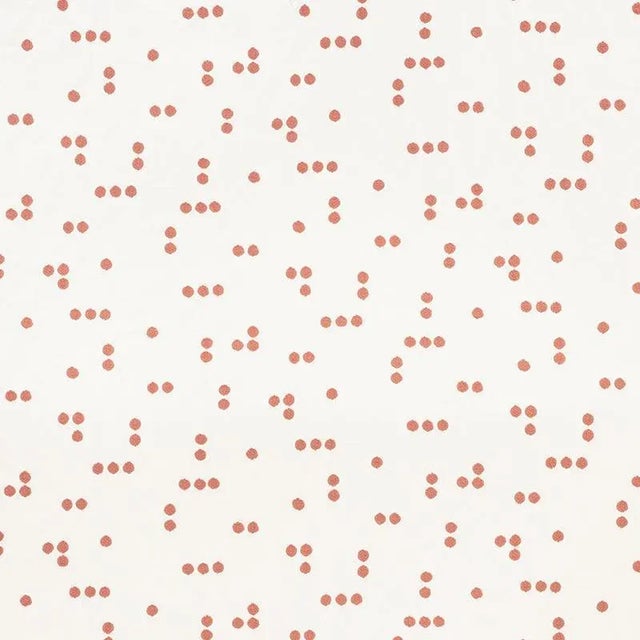 Schumacher X Caroline Z Hurley Great Rock Embroidery Fabric in Coral For Sale