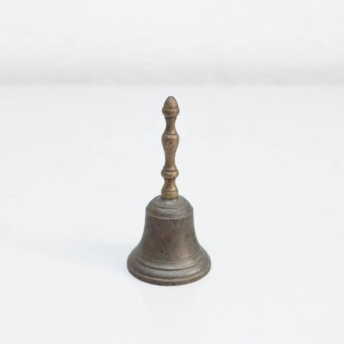 1960s Spanish Rustic Metal Hand Bell, 1960 For Sale - Image 5 of 10