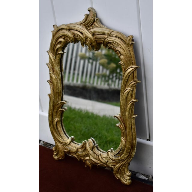 Vintage Syroco Gold Wall Mirror Ornate Hollywood Regency Rococo For Sale In Philadelphia - Image 6 of 11