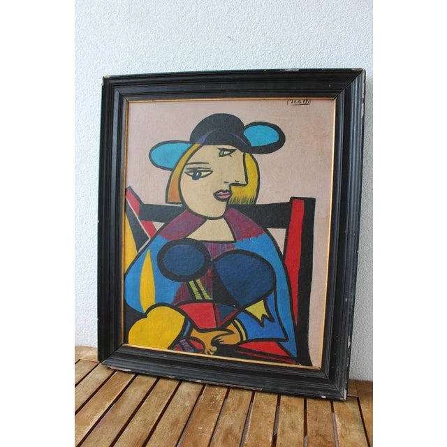 Mid-Century Modern Composition, Oil Painting, 1950s, Framed For Sale - Image 6 of 8