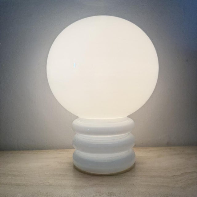 Milk Glass Table Lamp from Limburg Glashütte, 1970s For Sale - Image 6 of 13