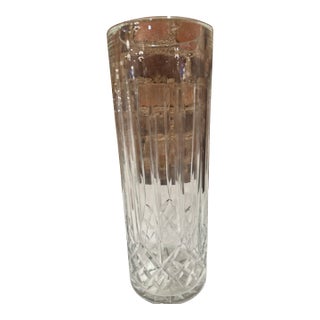 Late 20th Century Waterford Tall Cut Crystal Cylinder Vase, 12” For Sale