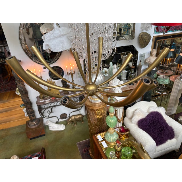 Brass Italian Modern Brass Chandelier For Sale - Image 8 of 10