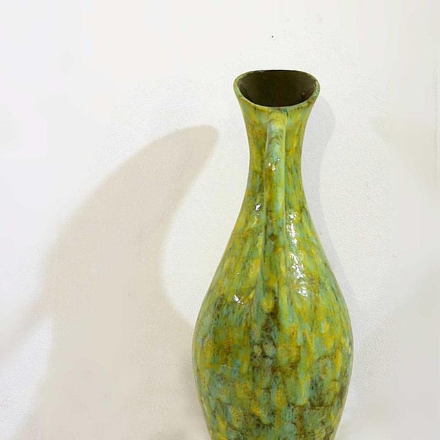 Ceramic Large Mid-Century Green Ceramic Spout Jug For Sale - Image 7 of 10