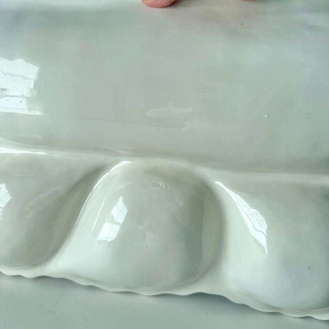 Ceramic Late 20th Century Italian Oyster Majolica Platter For Sale - Image 7 of 7