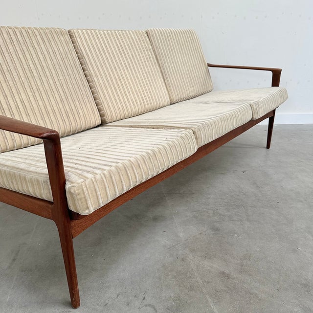 Vintage Scandinavian Sofa in Teak and Fabric, 1960s For Sale - Image 9 of 13