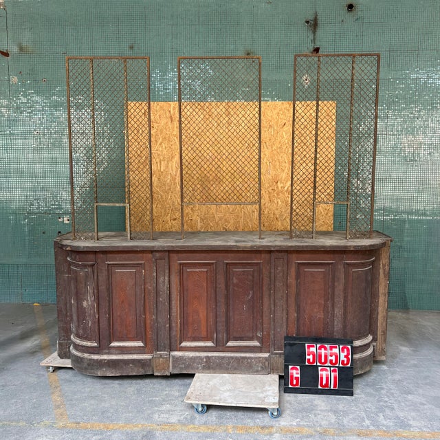 French Bank Counter with Screen, 1920s For Sale - Image 6 of 6