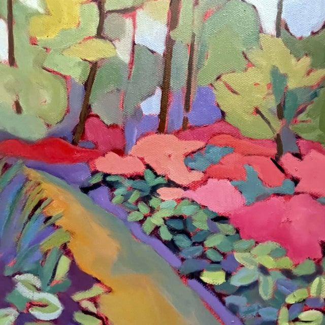 "The Secret Path" – Vibrant Contemporary Original Expressionist Garden Landscape Oil Painting For Sale - Image 4 of 7