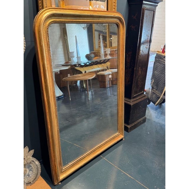 Traditional 19th Century Gold French Louis Philippe Mirror With Line Pattern For Sale - Image 3 of 5