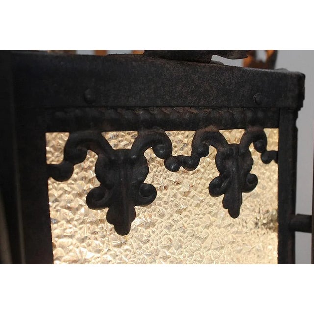 Antique Wrought Iron Landing Lantern For Sale - Image 15 of 18
